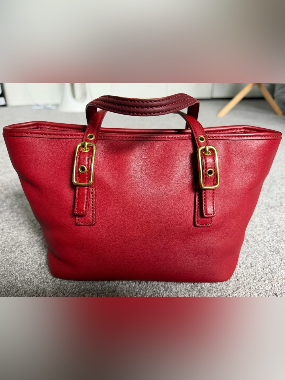 Vintage Coach Mini Market Tote Red - Picture 3 of 12